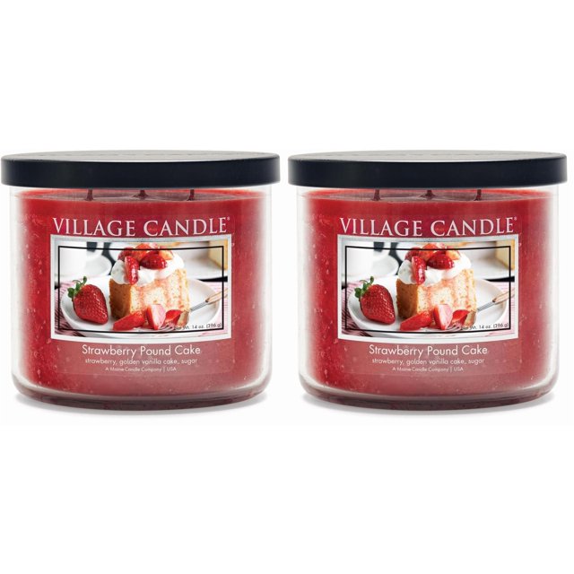 Candle Village Candle, bizcocho de fresa, 400 ml, 2 unidades