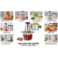 thumbnail image 6 of Easy Clean Food Processor Meat Grinder 8-Cup SS Glass Bowls Mixer for Veggie/Pet/Baby Food, 6 of 11