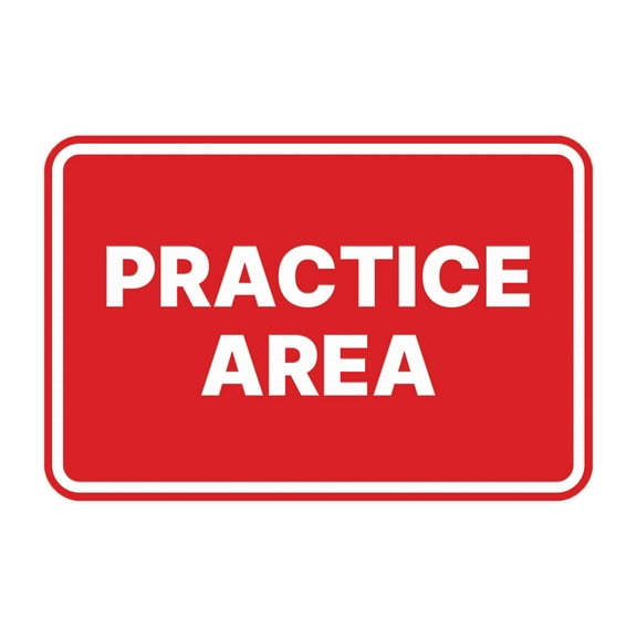 Signs ByLITA Classic Framed Practice Area Door or Wall Sign Durable ABS Plastic | Laser Engraved | Easy Installation | Elegant Design Sign (Red) - Large