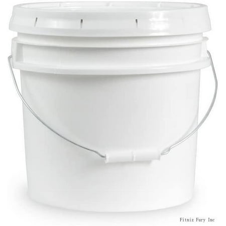 

3.5 Gallon White Bucket & Lid - Durable 90 Mil All Purpose Pail - Food Grade - Contains No BPA Plastic (Pack Of 24)