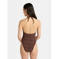 thumbnail image 3 of No Boundaries Warm Chocolate Crochet One Piece Swimsuit, Women's, 3 of 5