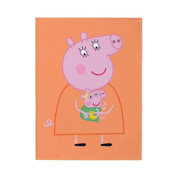 CafePress - Peppa Pig: Holding Baby - Large Plush Fleece Throw Blanket, 80" L x 60" W