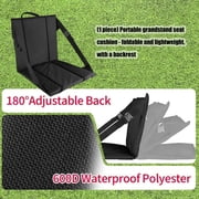 Outdoor Seat Cushion with Backrest Foldable Waterproofs PU1eatherComfort Support for Stadium Use