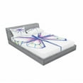 thumbnail image 3 of Ambesonne Animal Fitted Sheet & Pillow Sham Set, Butterfly Design Art, Twinxl, Violet Blue, 3 of 3