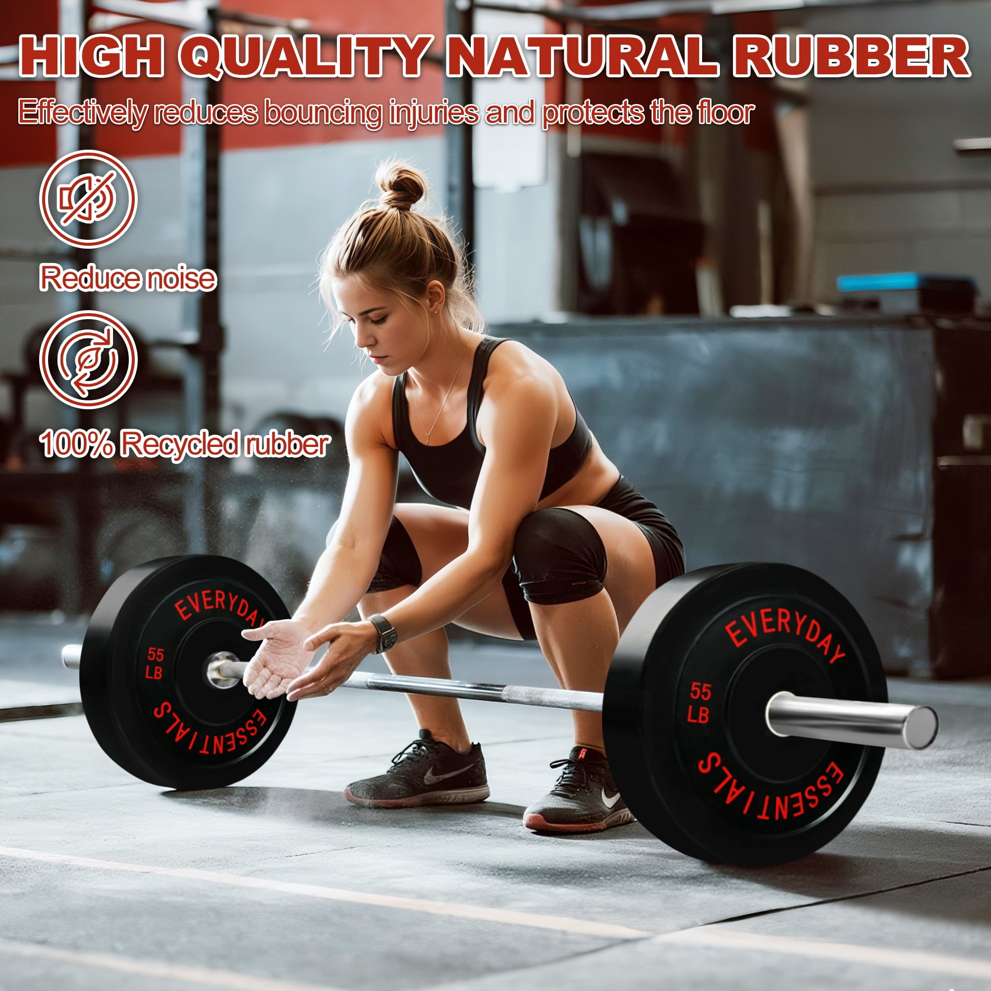 Sprint Demon 2" Olympic Bumper Weight Plates，with Steel Hub，Black & Colour Options, Multiple Weights & Sets，for Home Gym Strength Training