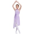 thumbnail image 4 of Yhong Robe de Danse Ballet Sans Manches pour Filles Irrégulière avec Strass Brillants Performance Violet Clair 14, 4 of 6