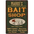 thumbnail image 1 of MARIO'S Green Bait Shop Man Cave 8 x 12 Matte Finish Metal 108120027146, 1 of 1
