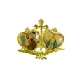 thumbnail image 4 of Two Hearts gold catholics lapel pin, 4 of 10