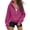 Hot Pink, variant on Womens Cropped Half Zip Hoodie, Raglan Sleeve Ribbed Hem Drawcord Hood Pullover with Pockets, Slim Medium Weight Fleece Cropped Half Zip Hoodie Women for Fall Street Campus Dating Travel Coffee
