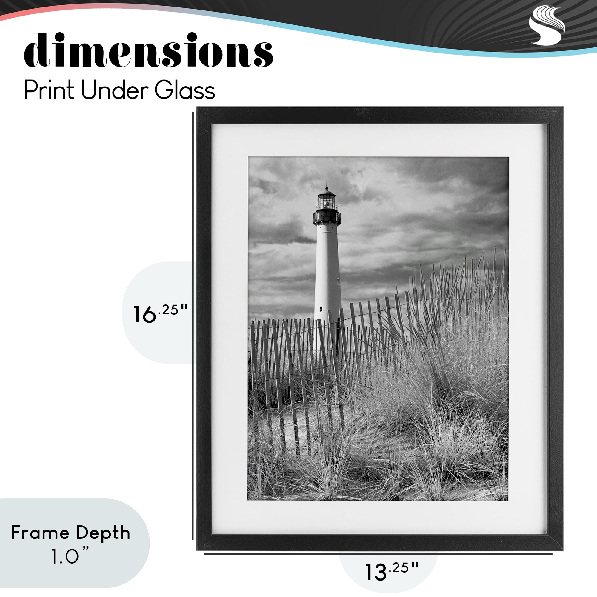 Stupell Industries Cape May Lighthouse View Black Framed Print Under Glass, design by MJ Photography