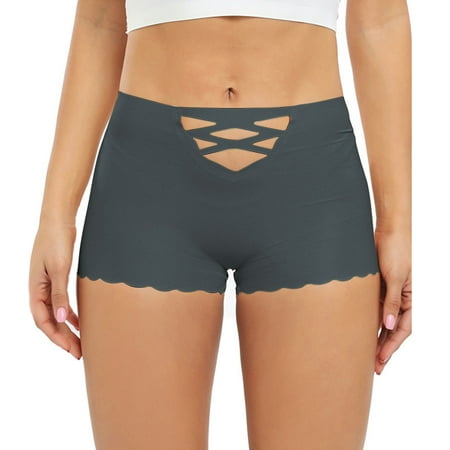FUNUONY Big Sale!! Seamless Shaping Boyshorts Panties for Women Slip Shorts Under Dress Shapewear Shorts Tummy Control Underwear Briefs Female Non Pants Female Ice Silk Buttocks Lady Grey S