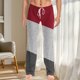 thumbnail image 1 of TaTaai Women's Full Length Two-Tone Pants, Elastic Waist, Drawstring Pockets, Fashion Casual Style, Yoga Sport Daily Use Gift, 1 of 7