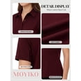 thumbnail image 6 of MOYIKO Womens Button Down Shirts Stretch Short Sleeve Dress Shirts Business Work Fitted Collared Office Basic Blouse, 6 of 7