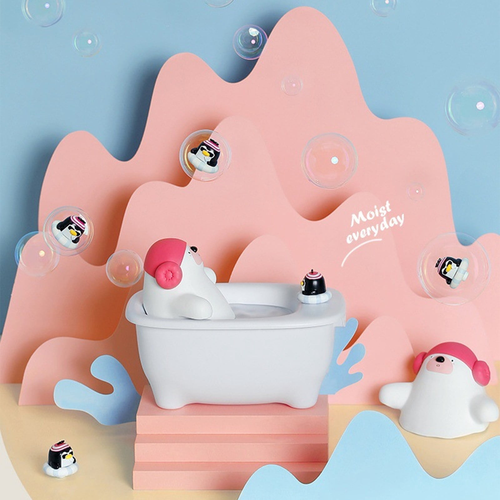 RAPOBRIX Polar Bear Bathtub Humidifier - Aroma Diffuser White Bear Spa Steam Essential Oil Mist for Bedroom