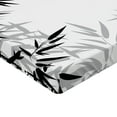 thumbnail image 2 of Ambesonne Asian Themed Fitted Sheet, Monochrome Art Leaves, Full Size, White and Black, 2 of 3
