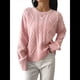 thumbnail image 1 of Suéteres de Cuello Redondo de Punto Extragrandes para Mujer Rosa XL, 1 of 7