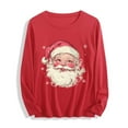 thumbnail image 2 of Mgmyaa Womens Christmas Print Long Sleeve Shirt Round Neck Graphic Tees Casual T-Shirts, 2 of 7