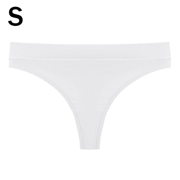 Qarigey Ropa interior de algodón para mujer Transpirable Absorbe la humedad Elástico Color sólido Chica S Ropa interior blanco S