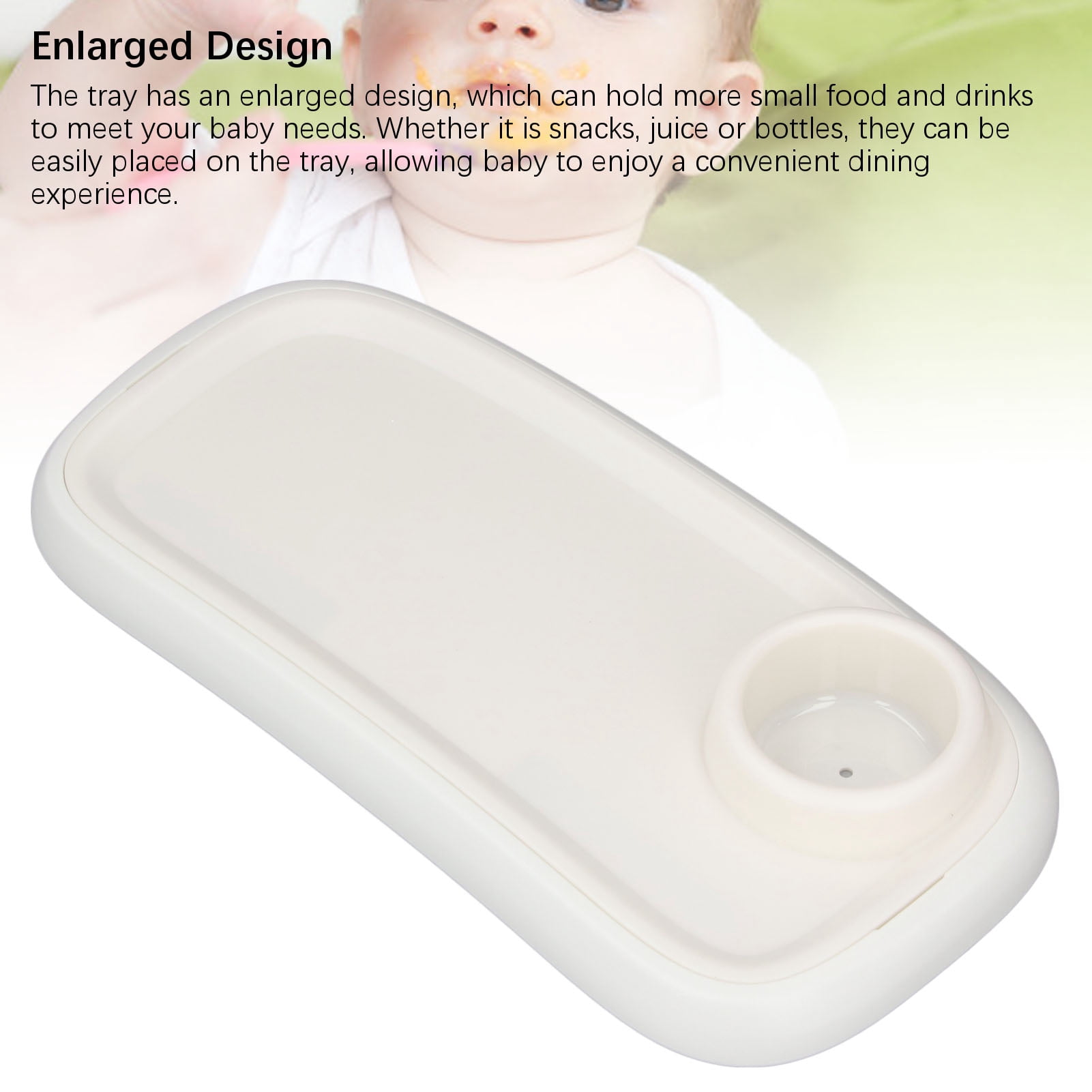 Nieyigj Universal Stroller Tray Detachable Enlarged Anti Slip Cup Holder White (16.9 in / 43 cm)