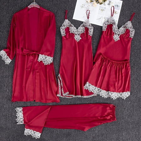 

Pajamas For Women Sleepwear Long Pants+Tops Pajamas Five Piece Set Home Womens Pajama Sets Womens Fall Fashion 2022