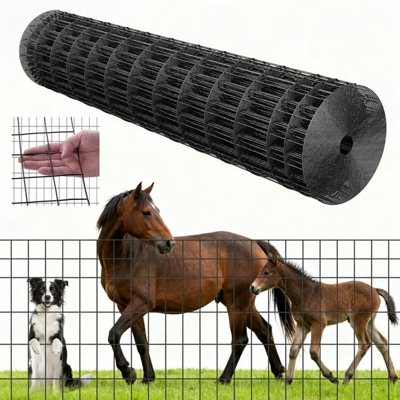 VEVOR Farm Fence, 48 in x 50 ft, 2 x 4 in Mesh 14 Gauge Galvanized Steel Wire Fencing for Cattle, Hog & Sheep , Heavy Duty Vinyl Coated Livestock Fence for Animal Enclosures, Cage Wire, Garden Fences