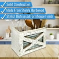 thumbnail image 3 of Rustic Utensill Holder Wooden Kitchen Farmhouse Utensil Holder For Countertop White, 3 of 7