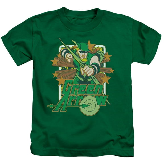 DC Comics Boys' Green Arrow Stars Childrens T-shirt Green