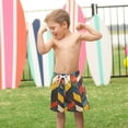 thumbnail image 4 of FORMRS Boys Swim Trunks Quick Dry Mesh Liner Boardshorts Sizes XS-XL, Red Geometric, 4 of 7