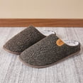 thumbnail image 2 of Mens Cozy Memory Foam Scuff Slippers Casual On Warm House Shoes Indoor/Outdoor Sandal Slippers With Arch Support Rubber Sole,Color:Brown,Size:13, 2 of 6