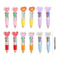 thumbnail image 3 of 12Pcs Heart Shape Multicolored Pen 4-Color-in-1 Ballpoint Pen for Daily Note Taking Drawing and Classroom Exchange Gift, 3 of 9