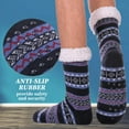 thumbnail image 4 of LANLEO Men 's Fuzzy Ripple Slipper Socks Super Soft Warm Fleece Lining Knit Non Slip Winter Socks Dark Blue, 4 of 4