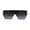 Black Gold Smoke, variant on Retro Robotic Flat Top Rimless Shield 80s Squared Sunglasses White Smoke