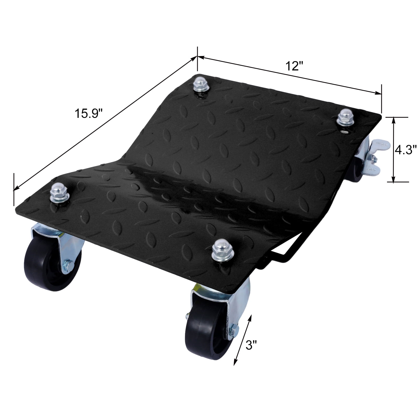 Heavy Duty Car Dolly 4 Pack, 6000 Lbs Total Capacity Car Tire Stake With Brakes System, Car Tire Stakes Set, 4 Wheel Dollies For Tow, Vehicle Storage, Furniture Movers