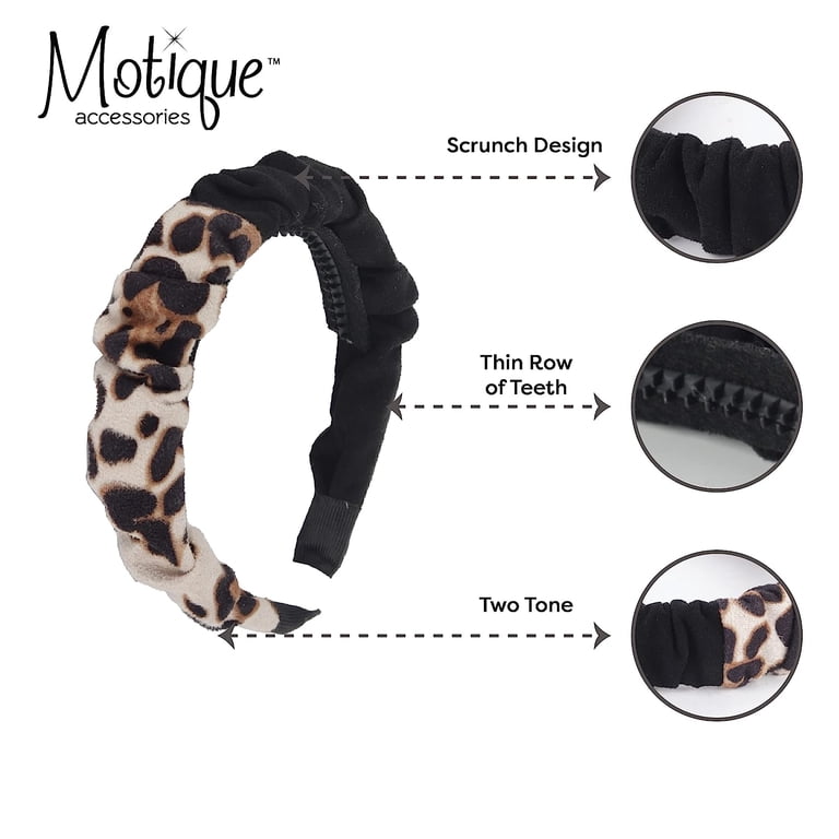 Motique Accessories 2 Tone Headband-1 inch Black and Tan  display picture 1