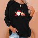 thumbnail image 1 of ICHUANYI Clearance Christmas Fashion Women's Casual Long Sleeve Printed Ladies Short Sweatshirts Tops(Black, XXL) ICHUANYI WER2023081504927, 1 of 5
