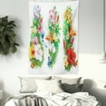 thumbnail image 3 of Watercolor Flower House Decor Tapestry, Tropical Christmas Bouquet Tropic Hibiscus Bloom Leaf Butterfly, Wall Hanging for Bedroom Living Room Dorm Decor, 40W X 60L Inches, Multi, by Ambesonne, 3 of 5
