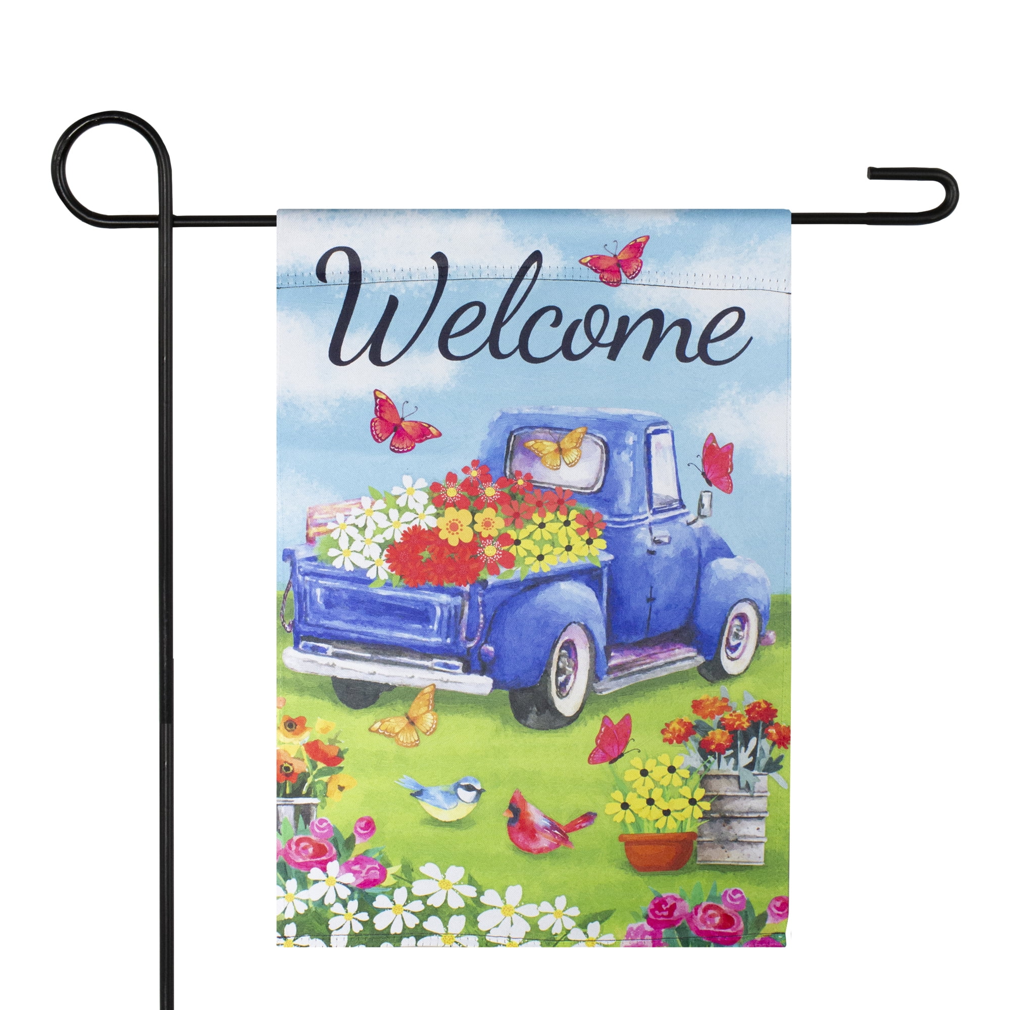 Metal Garden Flagpole - 36.5" - Black