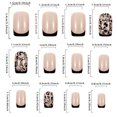 thumbnail image 3 of Uñas postizas, uñas postizas, regalos para mujeres, diseño de flores oscuras, para usar, estilo dulce y genial, parches para uñas postizas removibles., 3 of 5