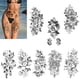 thumbnail image 1 of Tatuaje de rosa, 8 hojas de tatuajes temporales, tatuajes para adultos, tatuaje de flores, tatuaje falso para mujeres, regalo de decoración, tatuaje de brazo para festival (flores grandes), 1 of 7