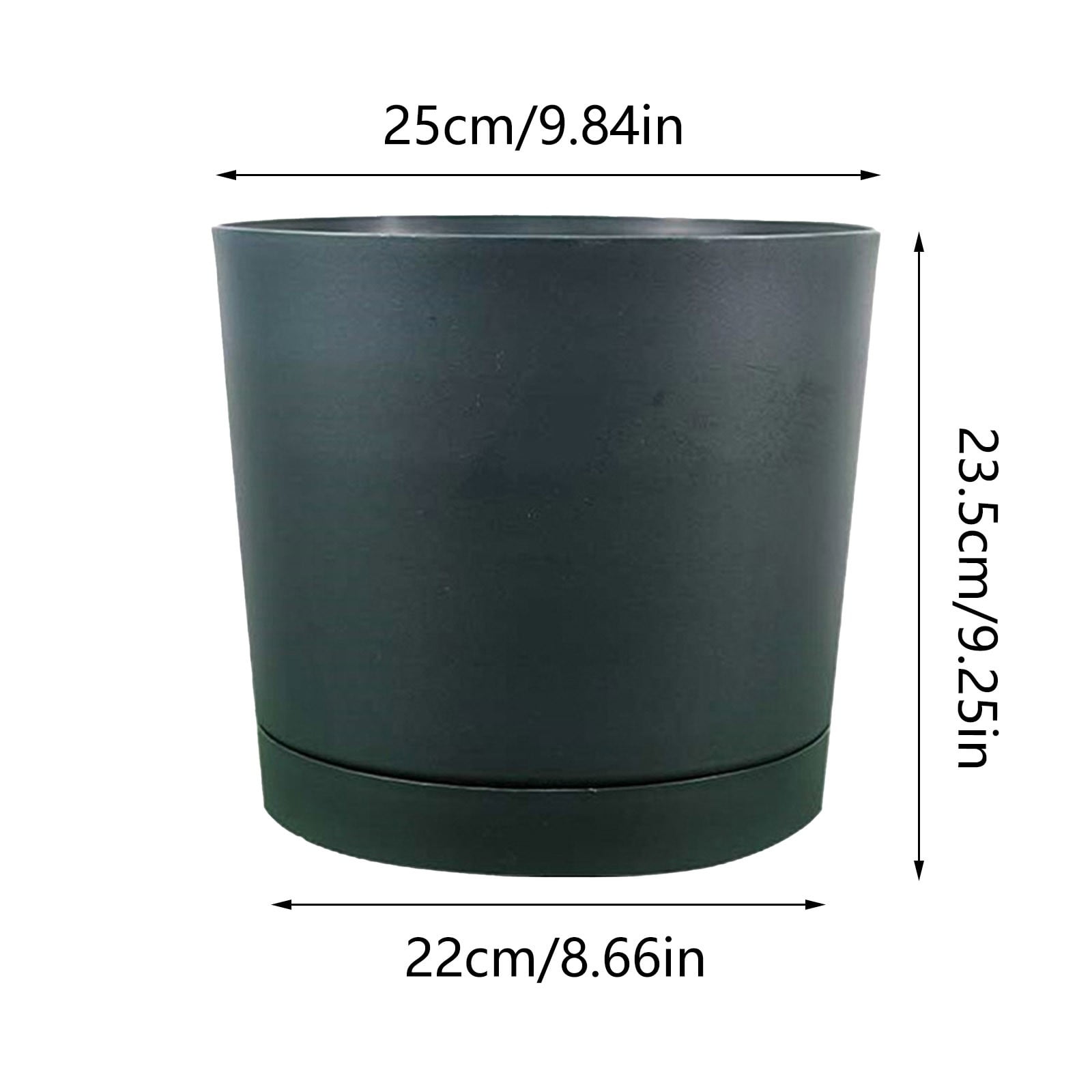 10" Plastic Flower Pots With Drainage Holes And Tray Thickened Round Planter For Indoor Outdoor Plants(Brown-)