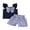 Blue, variant on BemeyourBBs Toddler Baby Girl Summer Clothes Cute Infant Baby Girl 2 Pieces Outfit Sleeveless Ruffled Vest Tank Tops Bow Decor Plaid Print Shorts Set
