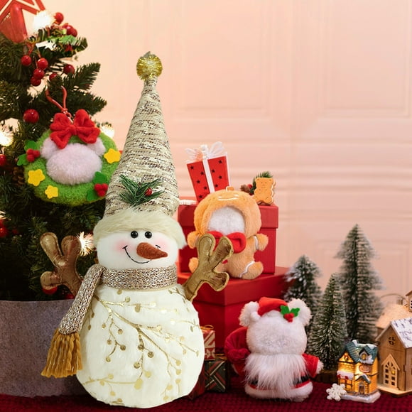 LSLJS Adorable Christmas Snowman Plushes Toy Backrest Pillow Christmas Decorations Ideal Christmas Gift for Kids Adults Christmas Decorations