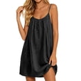 thumbnail image 4 of Backless Cami Dress for Women Short Mini Backless Dress Sleeveless Cami Lounge Dress Above Knee House Dress, 4 of 7
