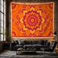 thumbnail image 6 of Orange Lotus Mandala on Red Background, Energetic Boho for Meditation Enthusiasts, Mandala Wall Art, Housewarming Gift, Tapestry Wall Hanging for Bedroom, Living Room and Dorm, 6 of 7
