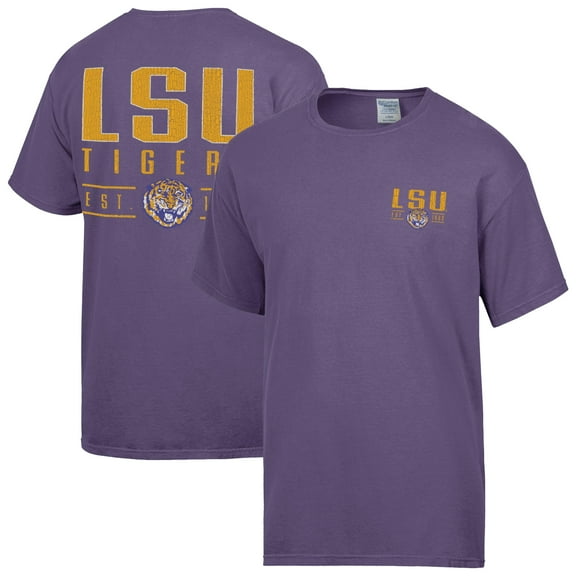 Men's ComfortWash  Purple LSU Tigers Big Name T-Shirt