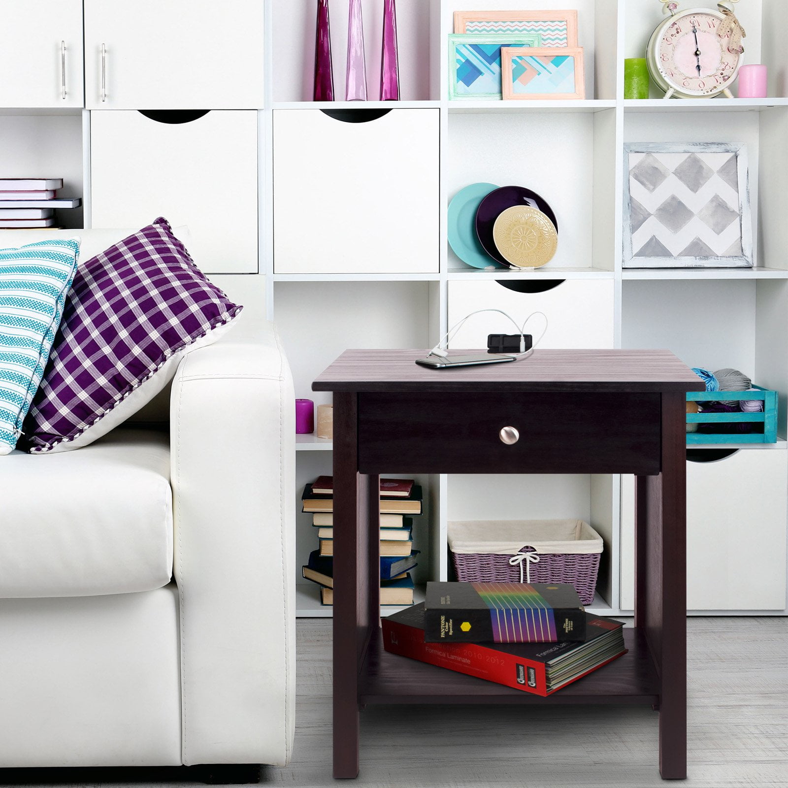 Casual Home Vanderbilt Nightstand with USB Port, Espresso
