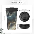 thumbnail image 3 of Daiia Space White Horse Printed Stainless Steel Tumbler with Lid and Straw, Double Wall Vacuum Insulated Coffee Tumbler Travel Coffee Mug with Leak Proof Lid, 3 of 8
