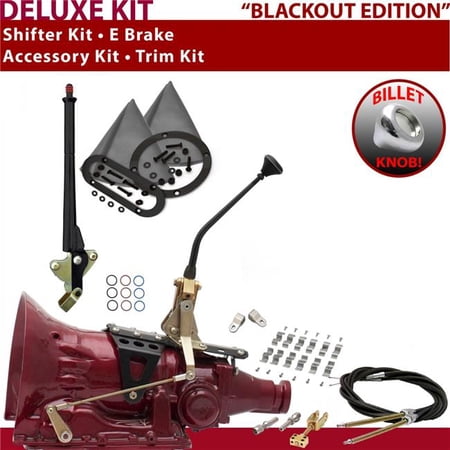 American Shifter 4L60E Shifter Kit Black 10 in. E Brake Cable Clamp Clevis Trim Kit for EF3E1