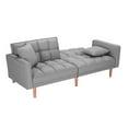 thumbnail image 6 of AUKFA Futon Sofa Bed, Mid-Century Modern Convertible Couch Loveseat Sleeper for Small Space - Light Grey, 6 of 11