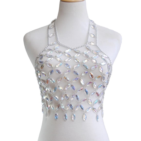 Cadena del cuerpo del arnés de las mujeres Yinane collar de imitación con cuello halter